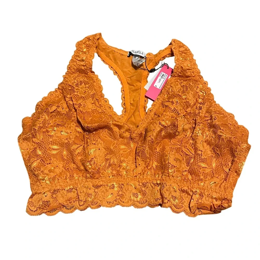 Cosabella Never Say Never Curvy Racie Racerback Bralette Garcinia Orange XL NEW‎
